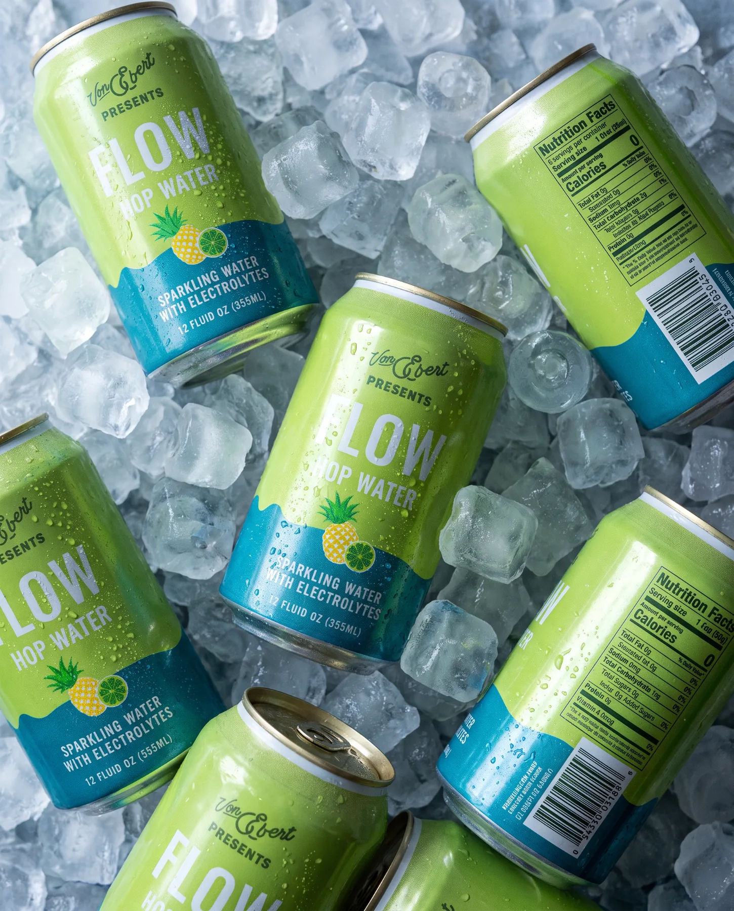 Von Ebert Flow hop water cans on ice